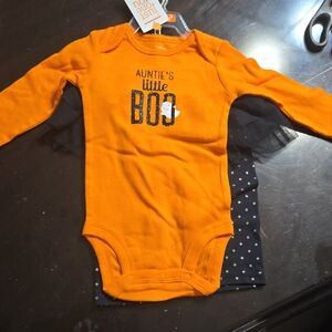 Carter's Bright Orange 'Auntie's Little Boo' Bodysuit